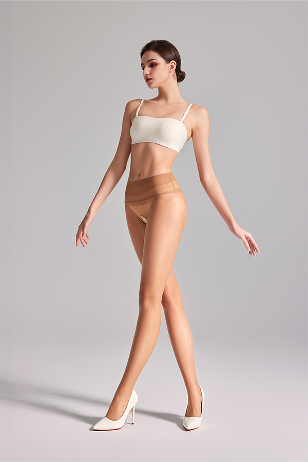 Open gusset high wasit sheer tights