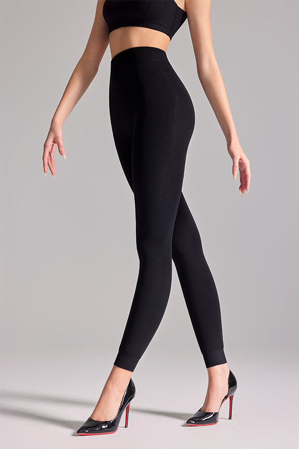 Footless thermal opaque tights