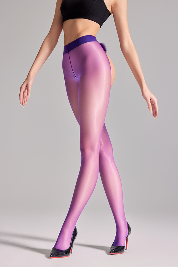 Sheer open crotch sexy tights