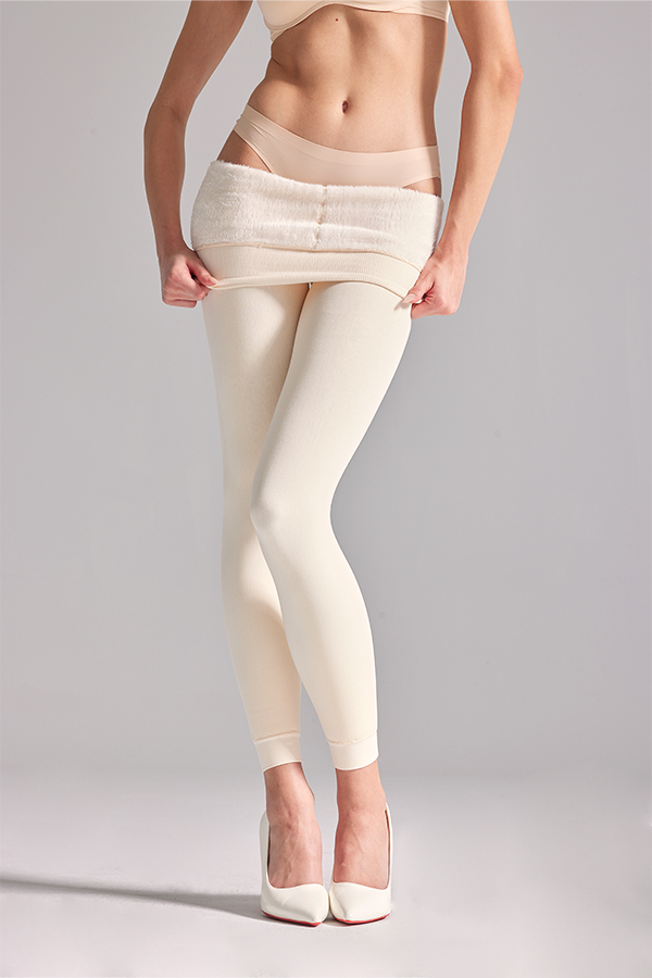 Footless thermal opaque tights