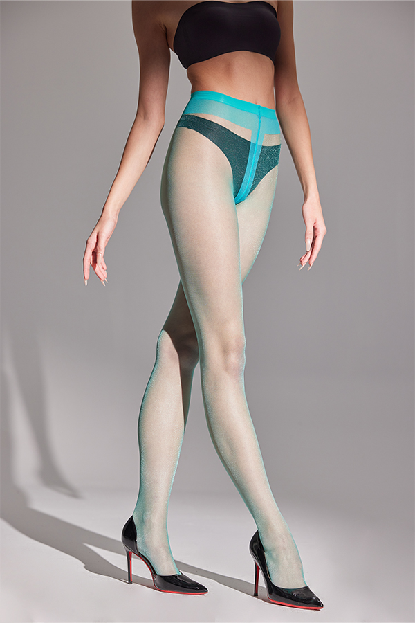 Sheer to waist matt finish glittery tights