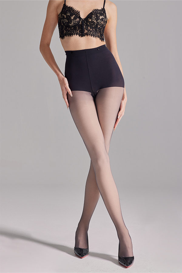 Removable double layers thermal transparent illusion tights
