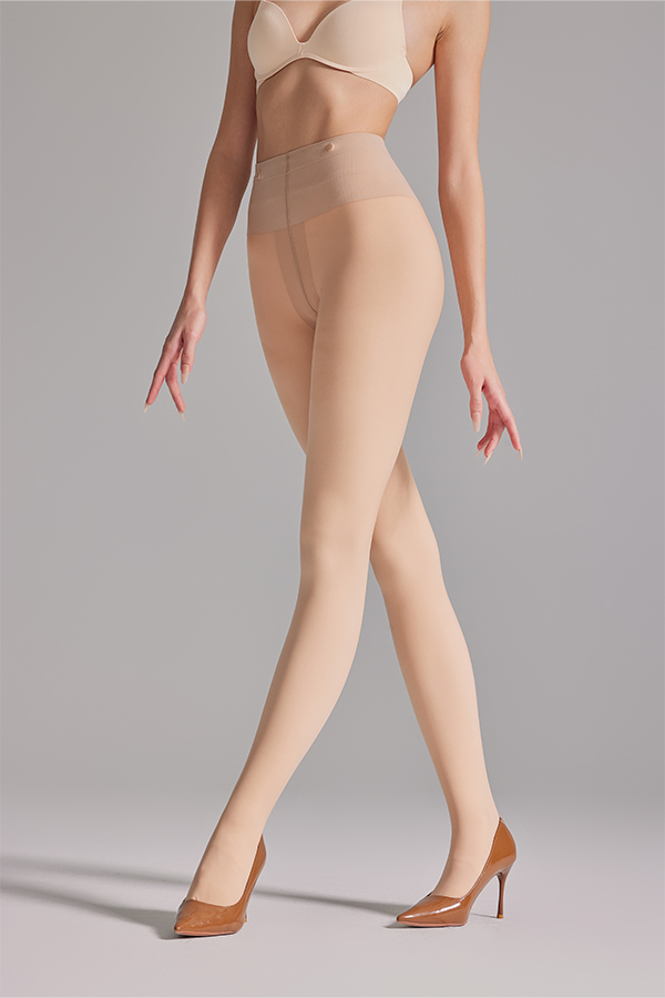 Control top thermal double layers opaque tights
