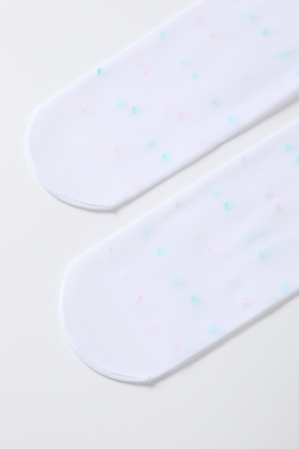 Heart Jacquard Two-Tone Kids Tights