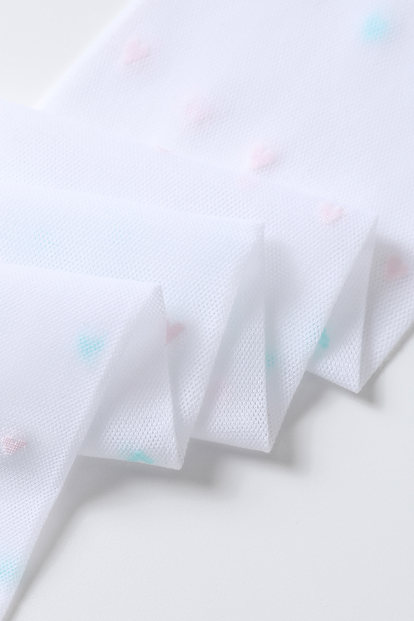 Heart Jacquard Two-Tone Kids Tights