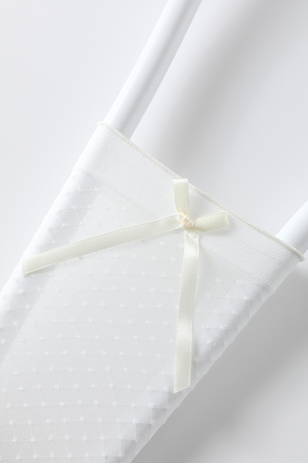 Argyle Dot Bow Girls Short Socks