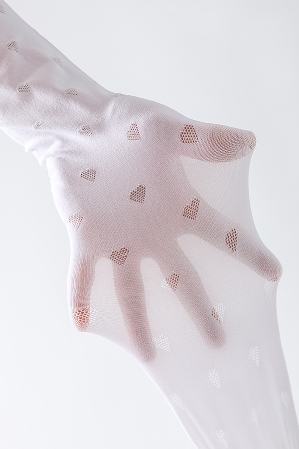Cute Heart Jacquard Kids Tights