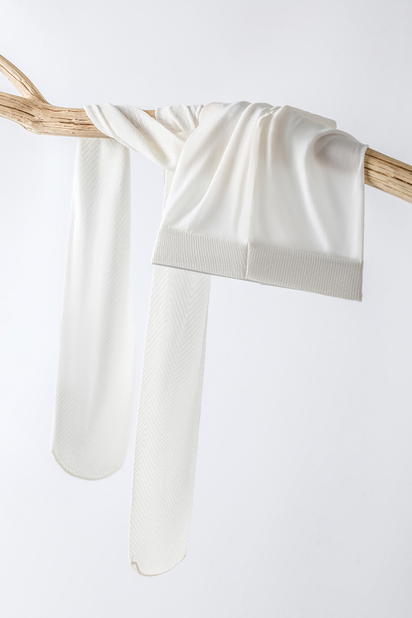 W Pattern Jacquard Kids Tights
