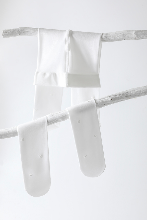 80D Bow Foam Printed Kids Tights