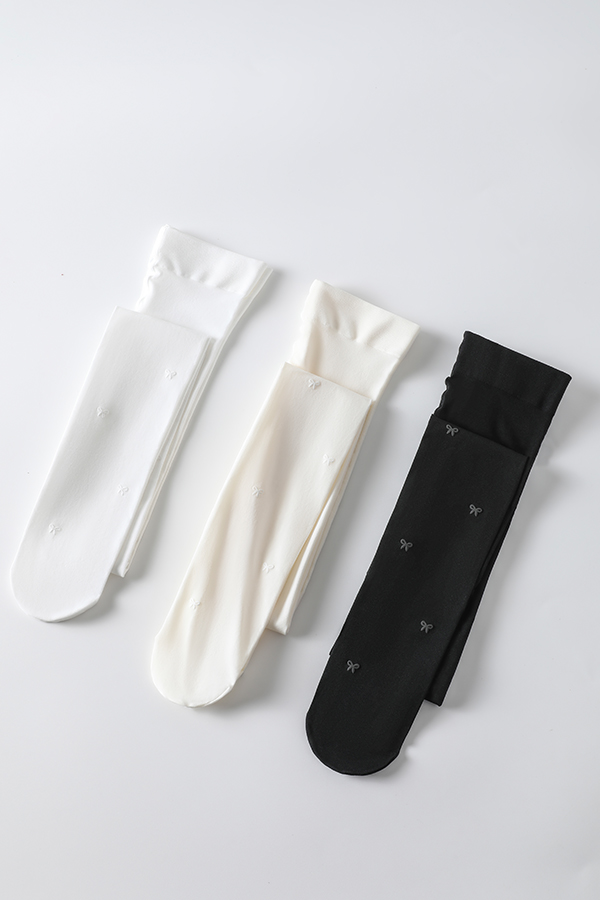 80D Bow Foam Printed Kids Tights