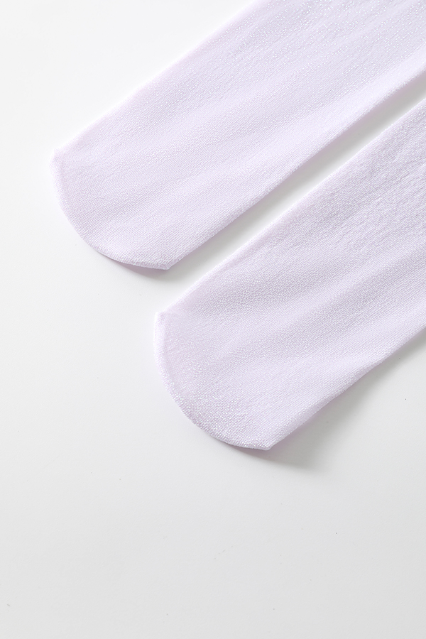 30D Glitter Silver Plain Stretch Kids Tights