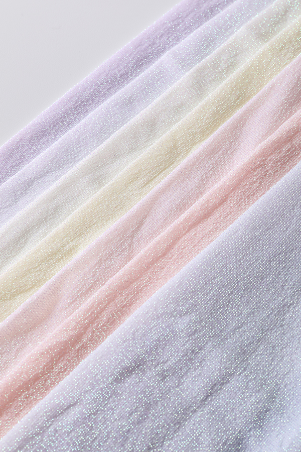 30D Glitter Silver Plain Stretch Kids Tights