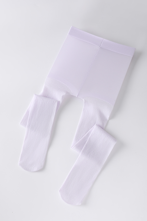 30D Glitter Silver Plain Stretch Kids Tights