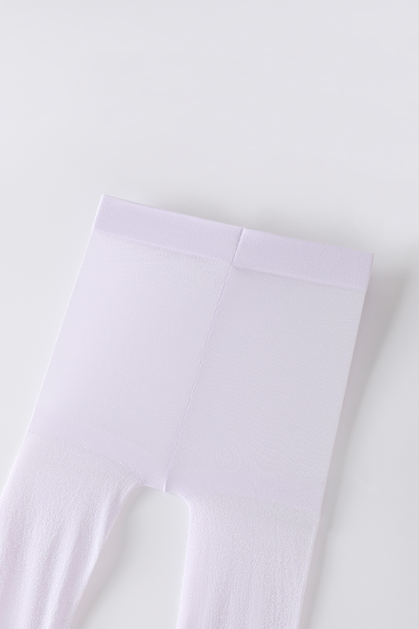 30D Glitter Silver Plain Stretch Kids Tights