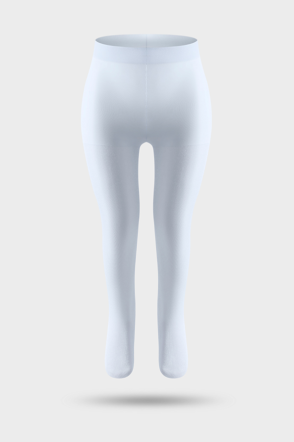 30D Glitter Silver Plain Stretch Kids Tights