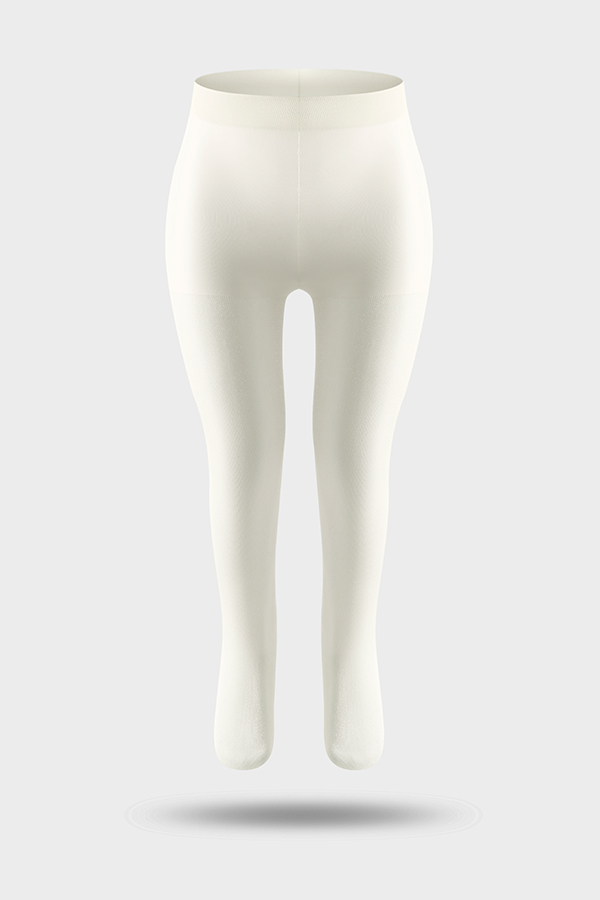 30D Glitter Silver Plain Stretch Kids Tights
