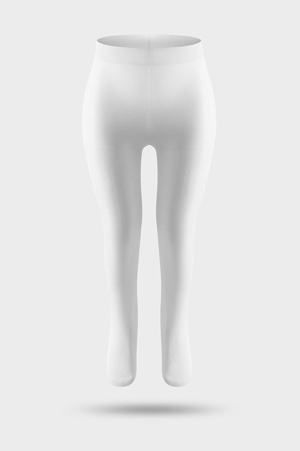 30D Glitter Silver Plain Stretch Kids Tights