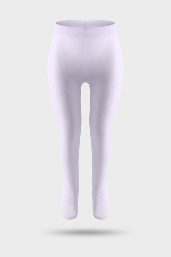 30D Glitter Silver Plain Stretch Kids Tights