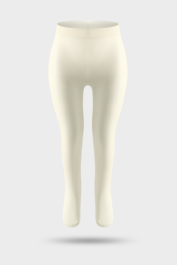 30D Glitter Silver Plain Stretch Kids Tights